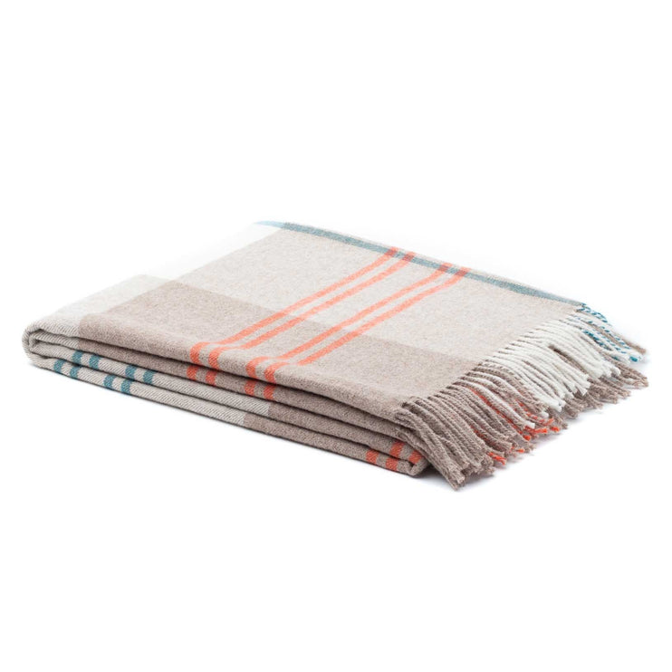 Cordoba blanket, cream & light brown, 50% alpaca wool & 50% merino wool