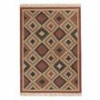 Nohar Rug rust orange & sand & olive green, 80% jute & 20% wool | URBANARA jute rugs