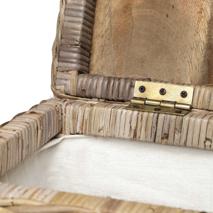 Wäschekorb Java, Graubraun, 100% Rattan & 100% Baumwolle | URBANARA Wäschekörbe & Wäschetruhen