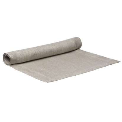 Tischläufer Zarasai, Weiß & Natur, 100% Leinen