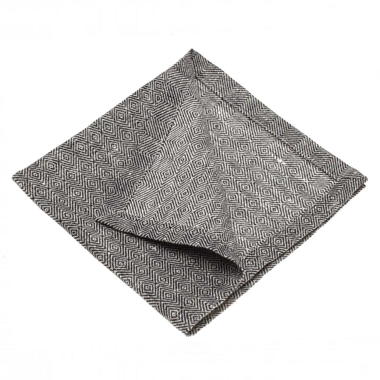 Tischdecke Zarasai, Schwarz & Weiß, 100% Leinen | Hochwertige Wohnaccessoires