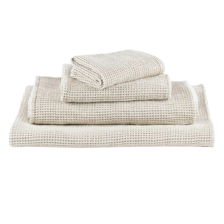 Gemischtes Handtuch Set Kotra, Beige & Elfenbein, 50% Leinen & 50% Baumwolle