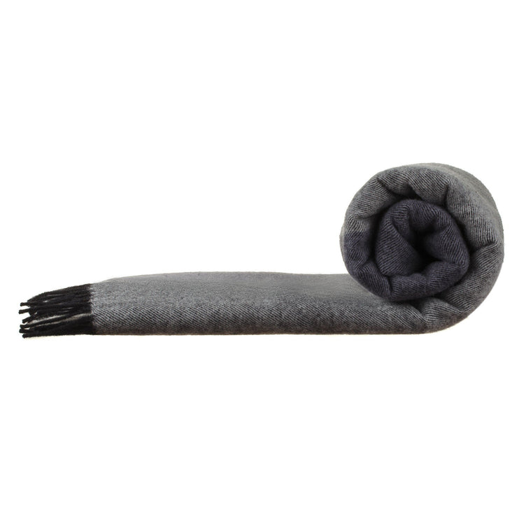 Caracas Merino Blanket black & grey & cream, 100% merino wool | URBANARA wool blankets