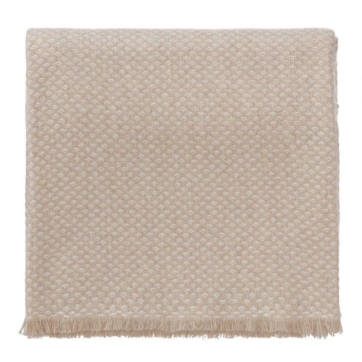 Decke Alashan, Beige & Creme, 100% Kaschmirwolle