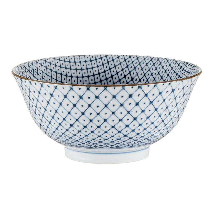 Onuma bowl, white & blue, 100% ceramic