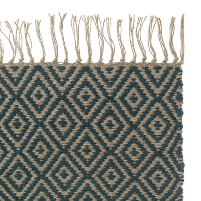 Dasheri runner, teal, 100% jute