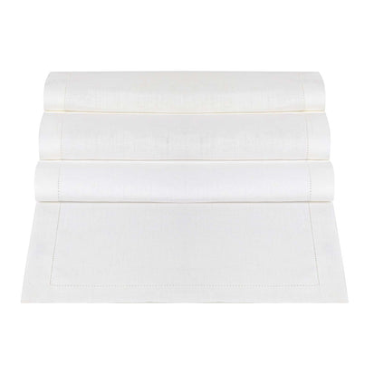 Cavaillon table runner, white, 100% linen