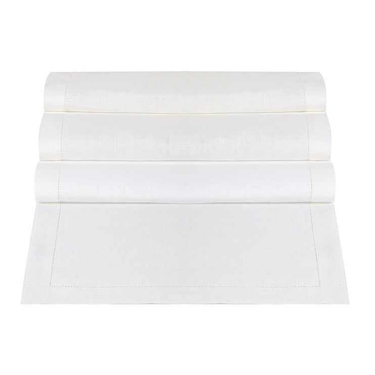 Cavaillon table runner, white, 100% linen