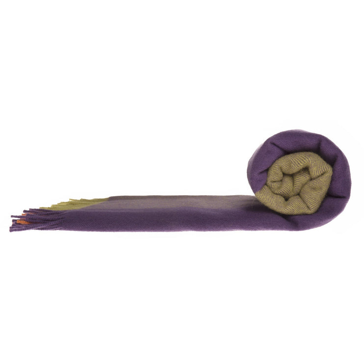 Decke Caracas, Dunkelviolett & Orange, 100% Merinowolle | URBANARA Wolldecken