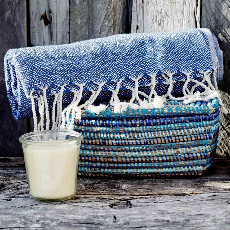 Cesme Hammam Towel in blue & white | Home & Living inspiration | URBANARA