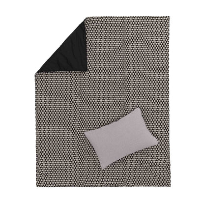 Picknickdecke Saldanha Schwarz & Natur, 75% Baumwolle & 25% Leinen