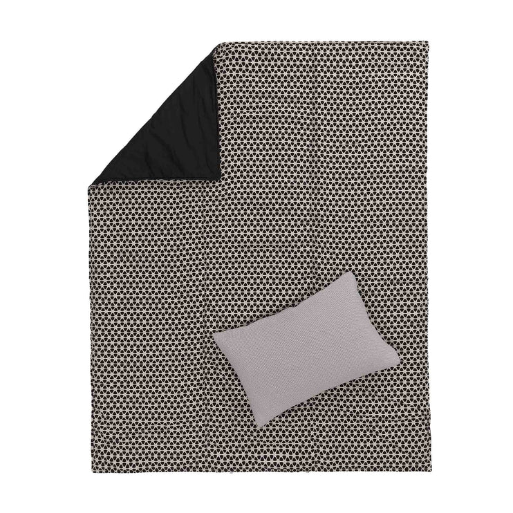 Picknickdecke Saldanha Schwarz & Natur, 75% Baumwolle & 25% Leinen