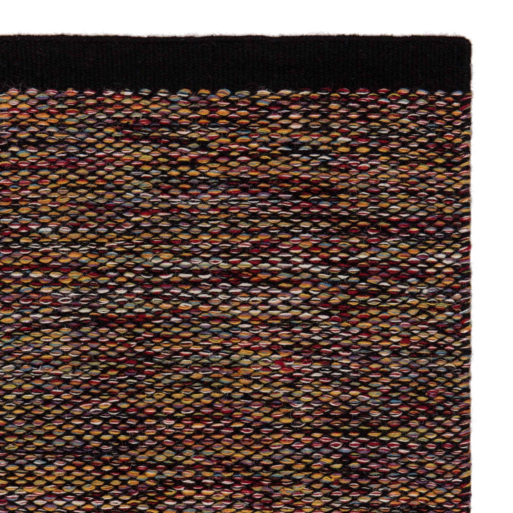 Odis rug, multicolour & black, 87% new wool & 9% cotton & 4% polyester