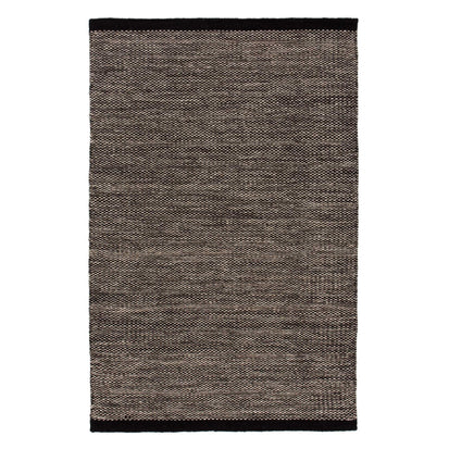 Odis rug, grey brown & off-white & black, 87% new wool & 9% cotton & 4% polyester | URBANARA wool rugs