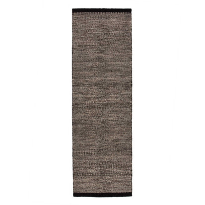 Odis runner, grey brown & off-white & black, 87% new wool & 9% cotton & 4% polyester | URBANARA runners