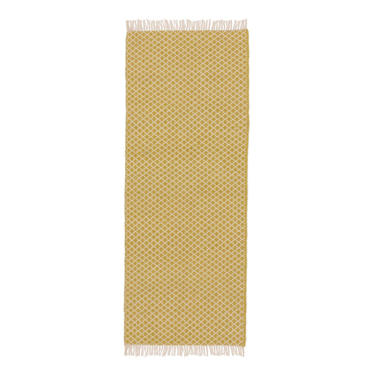 Loni runner, light yellow & off-white, 100% wool |High quality homewares