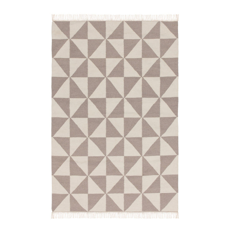 Teppich Almi, Grau & Eierschale, 50% Wolle & 50% Baumwolle | URBANARA Wollteppiche