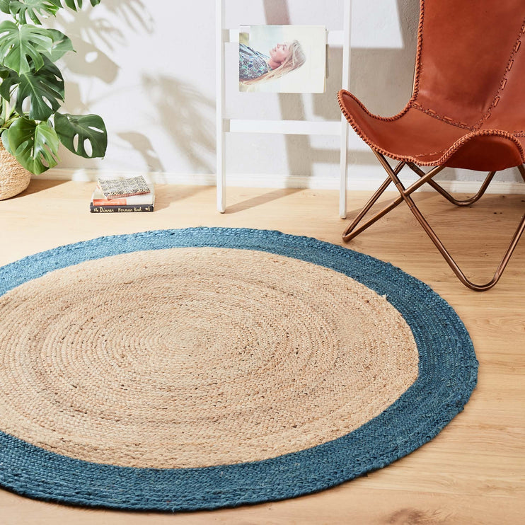 Teppich Nandiin Natur & Petrol | Schöne Ideen für Ihr Zuhause | URBANARA