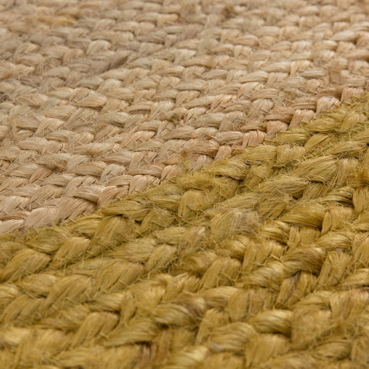 Teppich Nandi, Natur & Senfgelb, 100% Jute | Hochwertige Wohnaccessoires