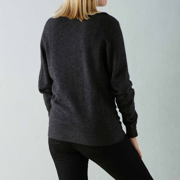 Pullover Nora, Anthrazit, 50% Kaschmirwolle & 50% Wolle | Hochwertige Wohnaccessoires