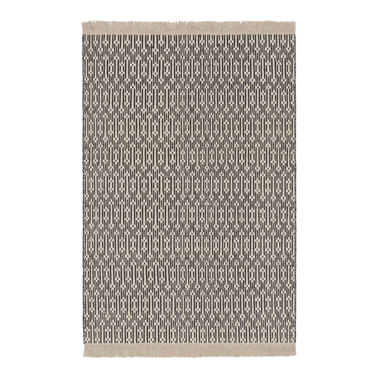 Teppich Lumaco, Anthrazit & Eierschale, 100% Wolle | Hochwertige Wohnaccessoires