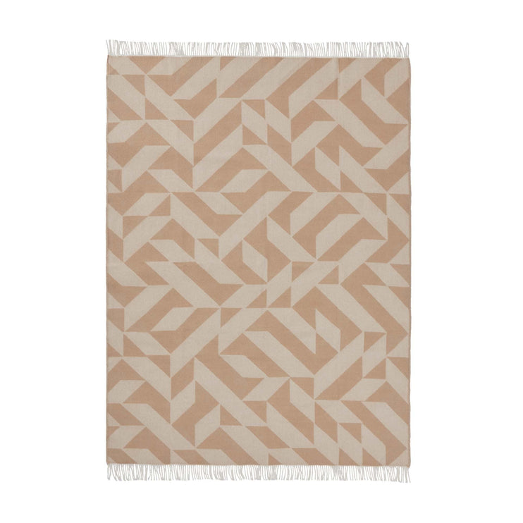 Decke Farum, Beige & Creme, 100% Merinowolle | Hochwertige Wohnaccessoires