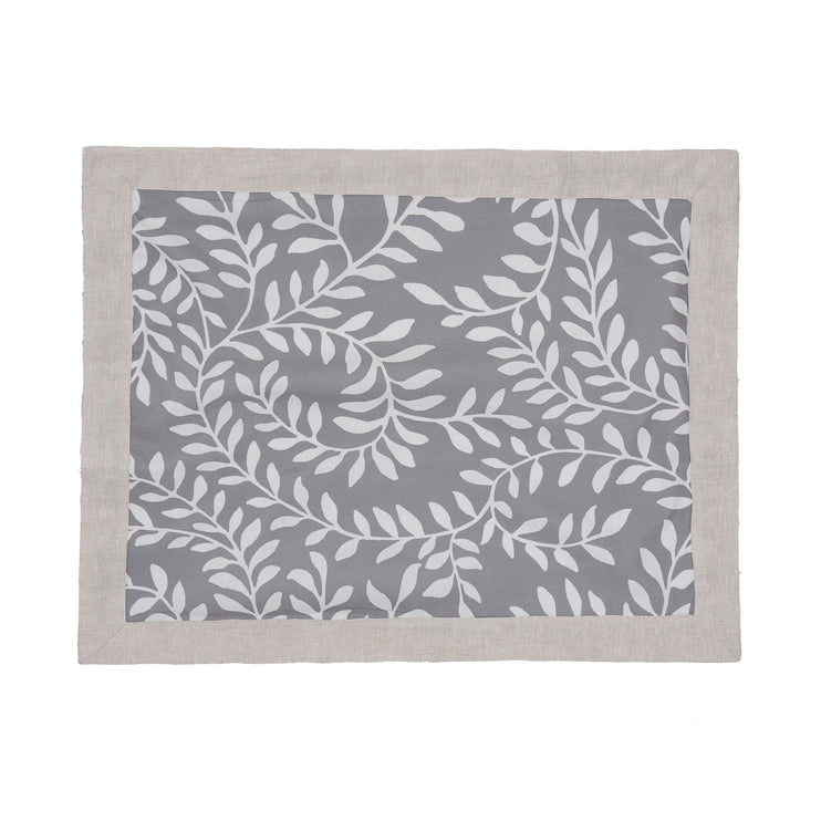 Tischset Eixo, Grau & Weiß & Natur, 100% Baumwolle & 100% Leinen