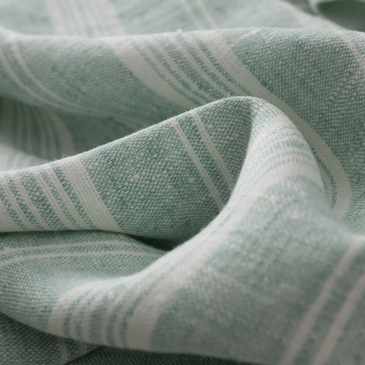 Lusis table runner, mint & white, 100% linen | URBANARA table runners