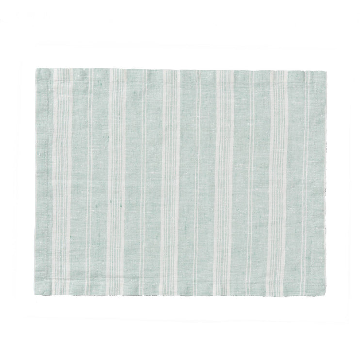 Lusis place mat, mint & white, 100% linen