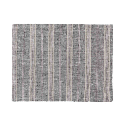 Lusis place mat, black & natural, 100% linen