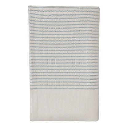 Tagesdecke Kadan, Creme & Graugrün, 50% Leinen & 50% Baumwolle