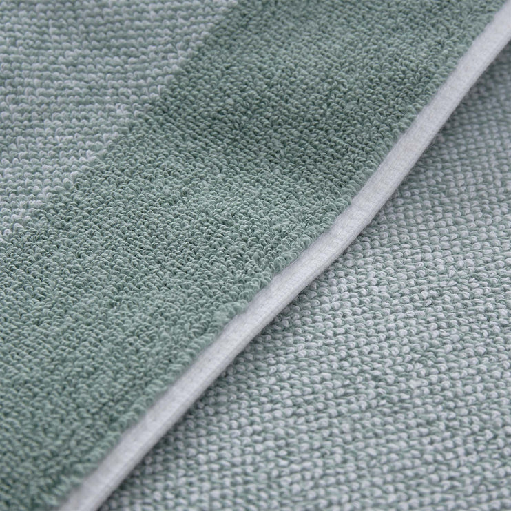 Ventosa bath mat, light grey green & white, 100% organic cotton | URBANARA bath mats