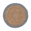 Nandi rug, natural & light grey blue, 100% jute | URBANARA jute rugs
