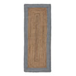 Nandi runner, natural & light grey blue, 100% jute | URBANARA runners