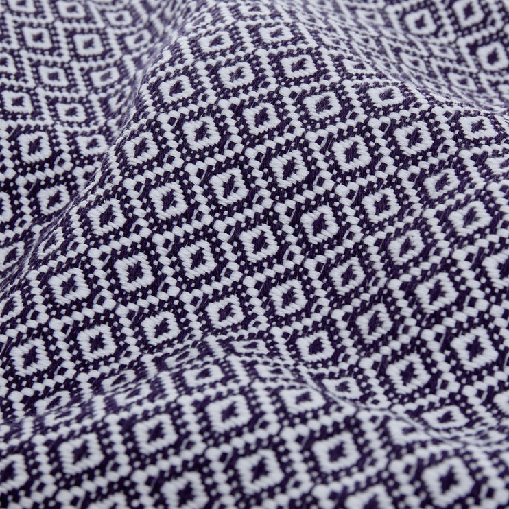 Mondego blanket, dark blue & white, 100% cotton |High quality homewares