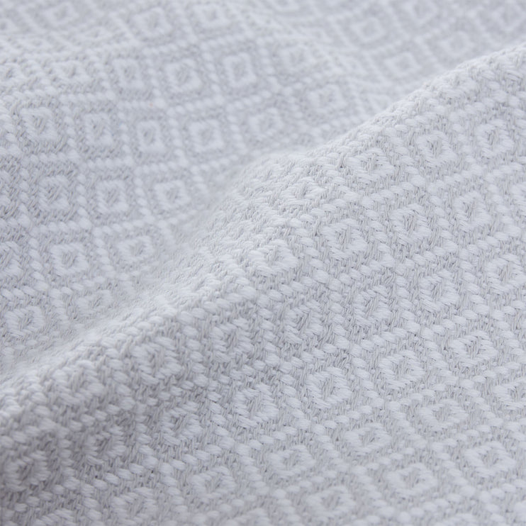 Mondego blanket, light grey & white, 100% cotton | URBANARA cotton blankets