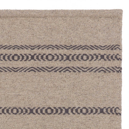 Teppich Kabini, Anthrazit & Beige, 100% Wolle