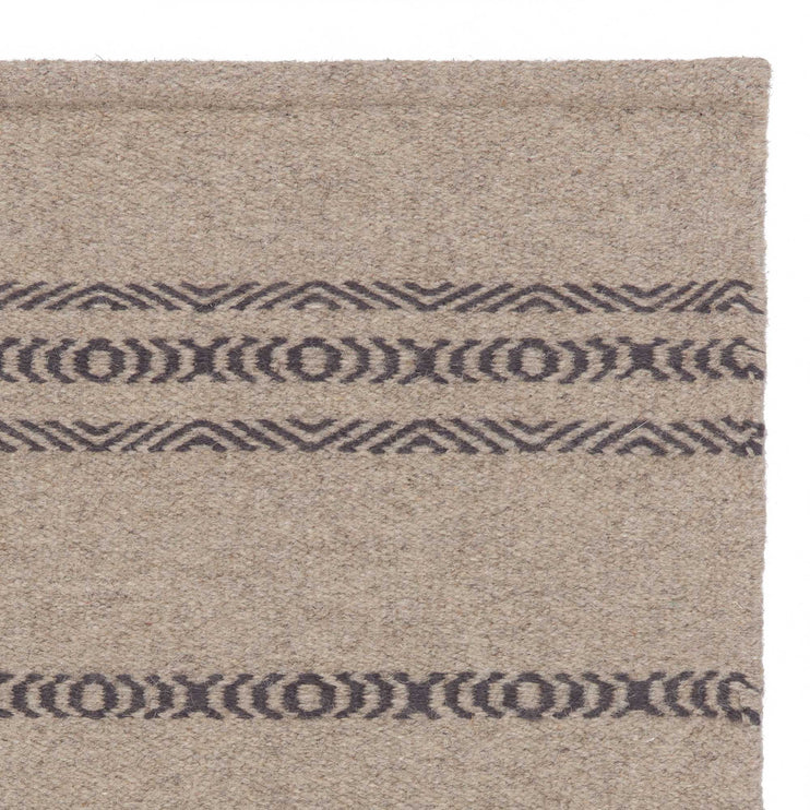 Teppich Kabini, Anthrazit & Beige, 100% Wolle