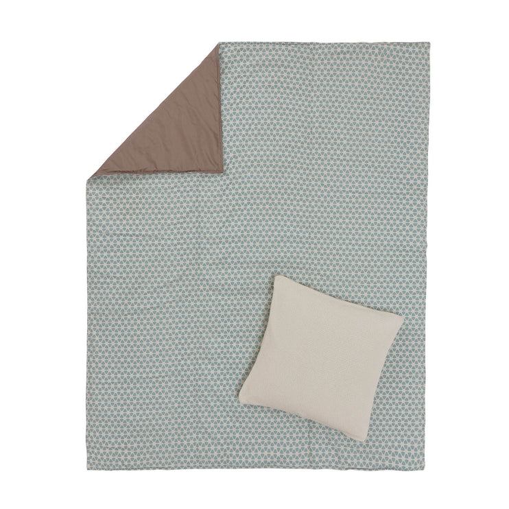Picknickdecke Saldanha Blaugrau & Natur & Taupe, 75% Baumwolle & 25% Leinen