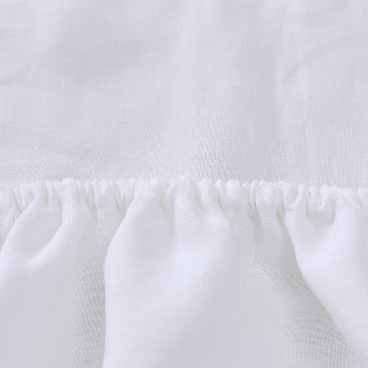 Toulon Mattress Topper Fitted Sheet white, 100% linen | URBANARA fitted sheets