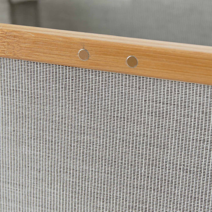 Champa laundry basket, black & white & brown, 75% polyester & 25% cotton | URBANARA laundry baskets