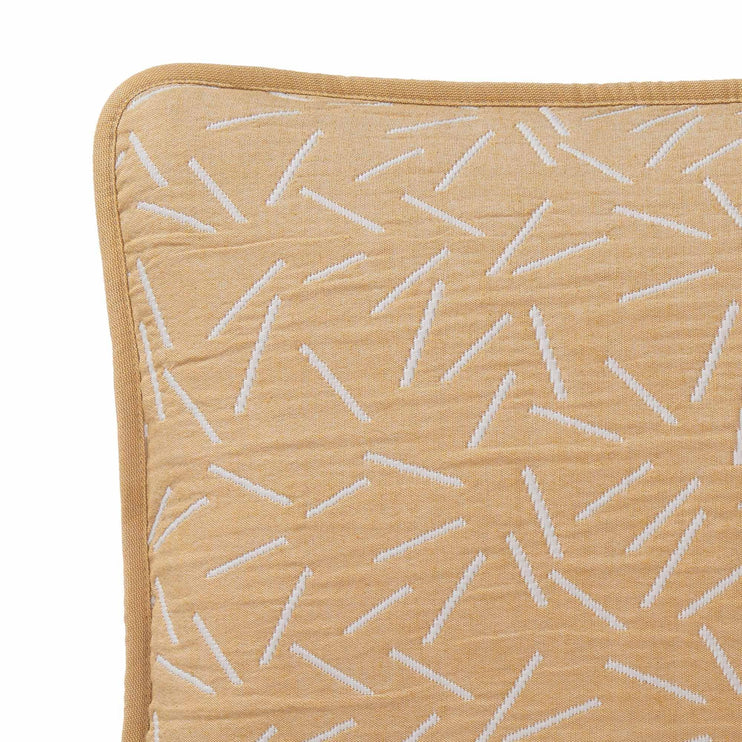 Alcains cushion cover, mustard & light grey, 80% cotton & 20% polyester | URBANARA cushion covers