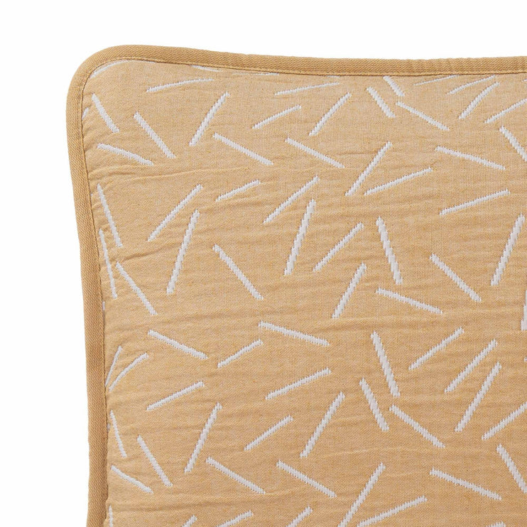 Alcains cushion cover, mustard & light grey, 80% cotton & 20% polyester | URBANARA cushion covers