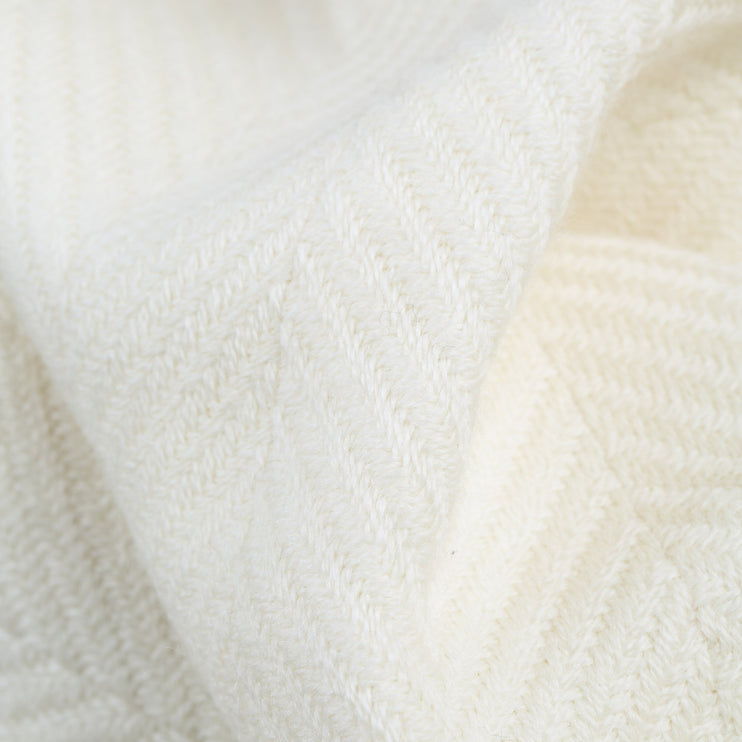 Decke Salla, Creme & Creme, 100% Schurwolle | Hochwertige Wohnaccessoires