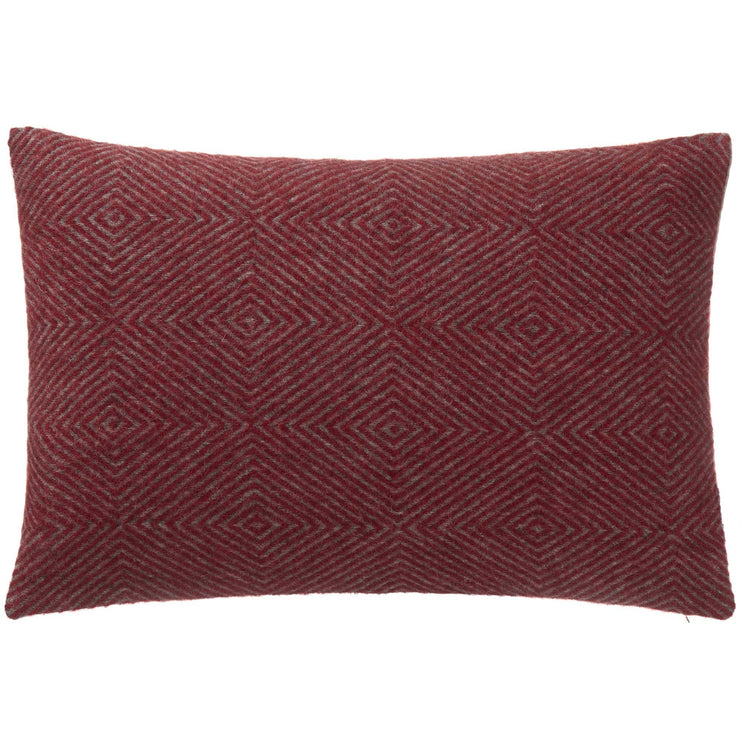 Kissenhülle Gotland, Rot & Grau, 100% Wolle & 100% Leinen