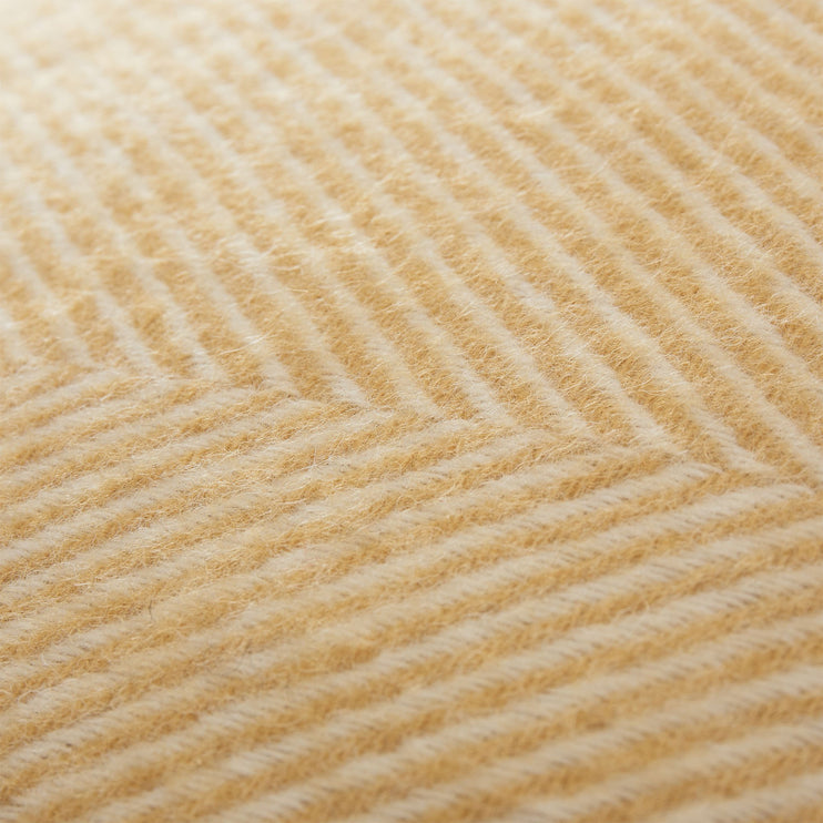 Kissenhülle Gotland, Senfgelb & Creme, 100% Wolle & 100% Leinen | Hochwertige Wohnaccessoires