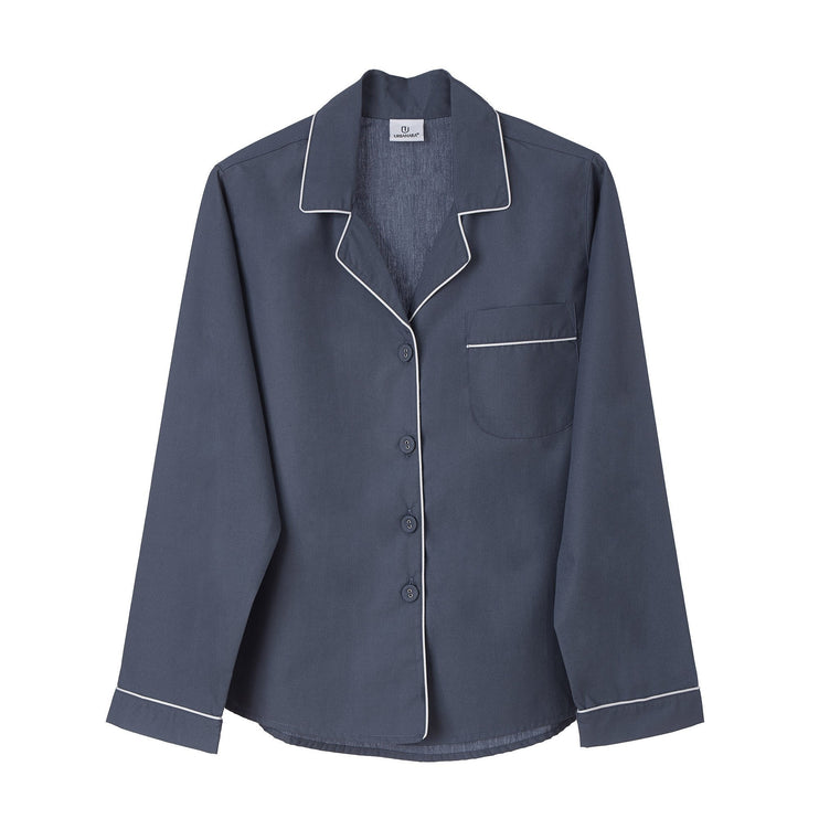 Pyjama Alvain Dunkles Graublau & Weiß | Schöne Ideen für Ihr Zuhause | URBANARA