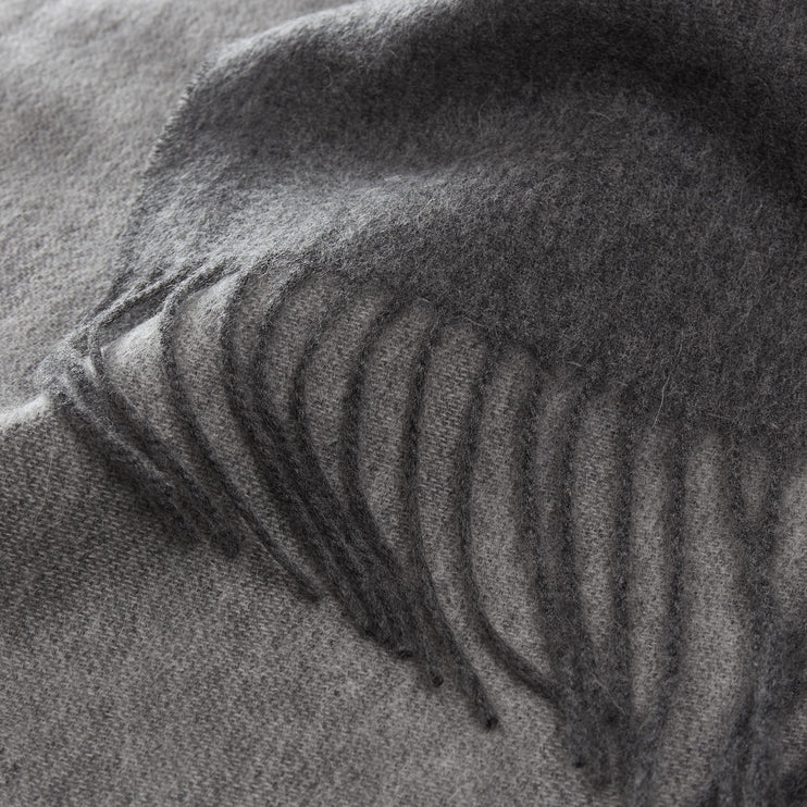 Decke Sontra, Anthrazit-Melange & Hellgrau-Melange, 10% Kaschmirwolle & 90% Wolle | URBANARA Kaschmirdecken
