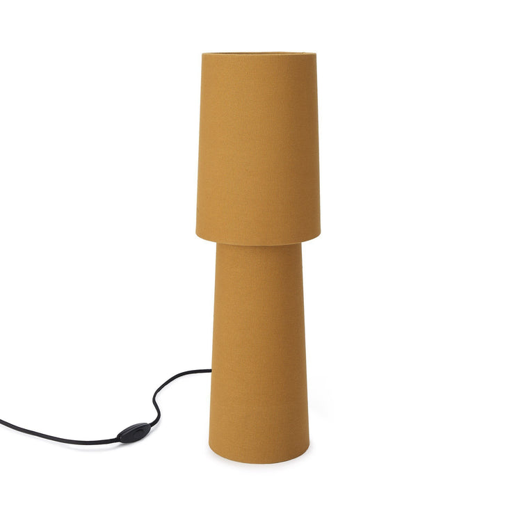 Tischlampe Kollur, Senfgelb, 100% Baumwolle & 100% Metall