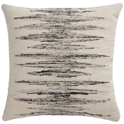 Pouf Balotra, Naturweiß & Schwarz, 90% Wolle & 10% Baumwolle